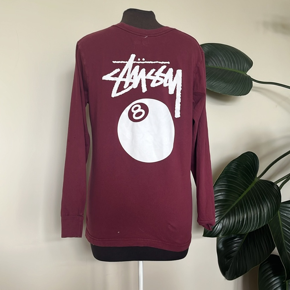 VTG Stussy authentic burgundy long sleeve shirt